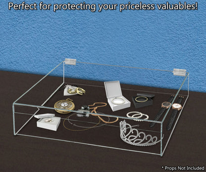 18"W x 18"D x 6"H Acrylic Locking Display Case with Lid and Keys