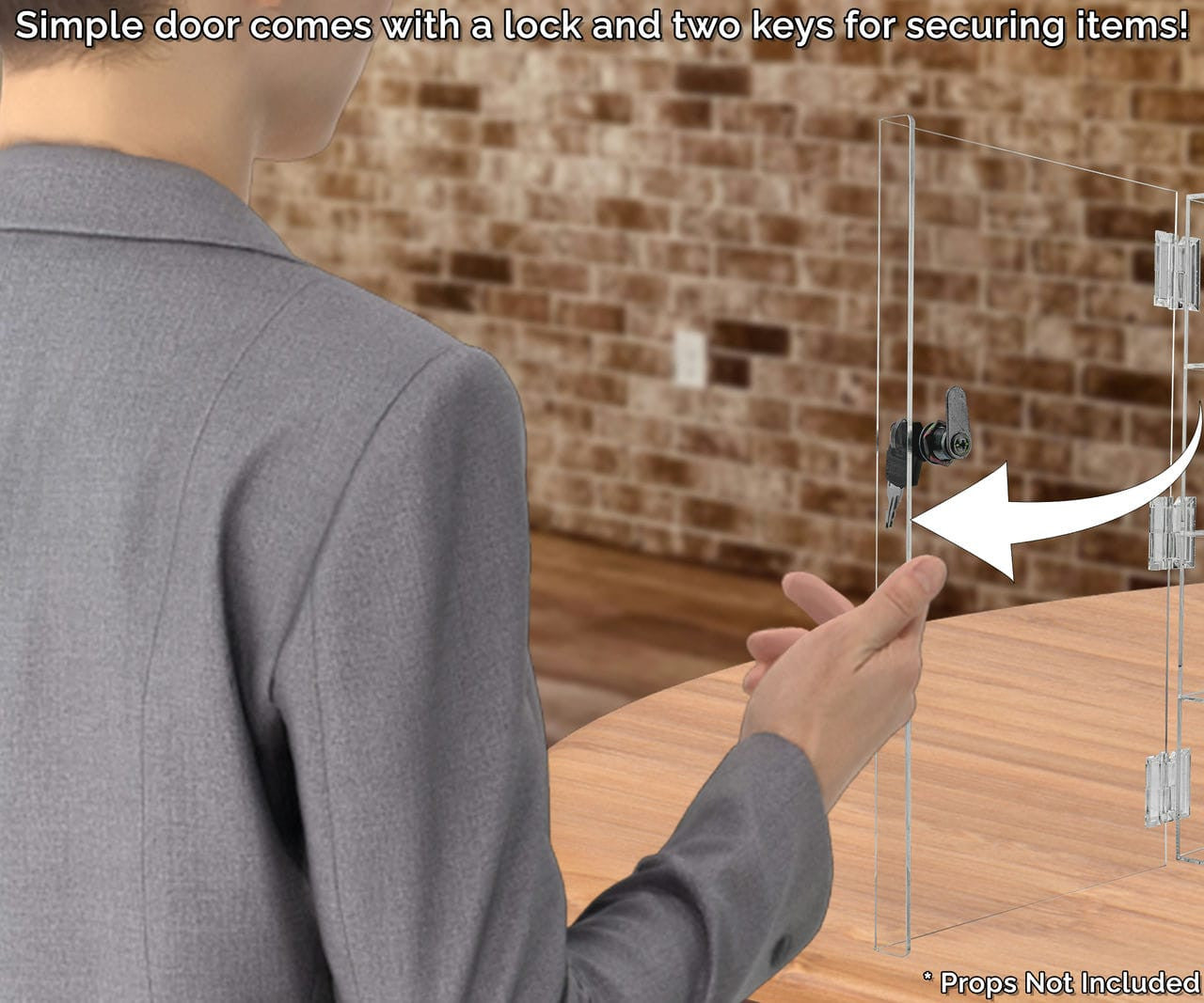 8"W x 8"D x 16"H Locking Case Acrylic Display With 3 Shelves