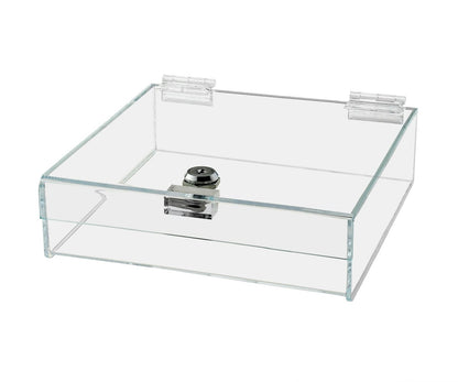 9"W x 9"D x 2"H Acrylic Locking Display Case with Lid and Keys