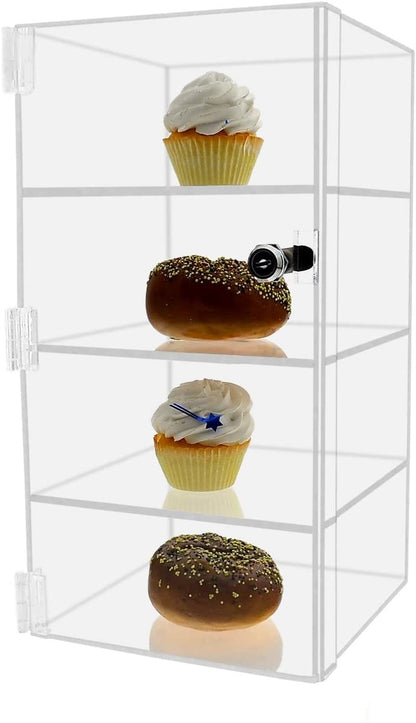 9.5"W x 9.5"D x 19"H Acrylic Locking Cabinet Retail Display