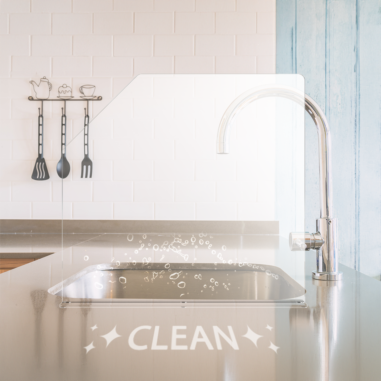 19"W x 14"H Sink Splash Guard Barrier