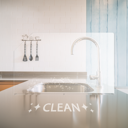 29.6"W x 18"H Sink Splash Guard Barrier