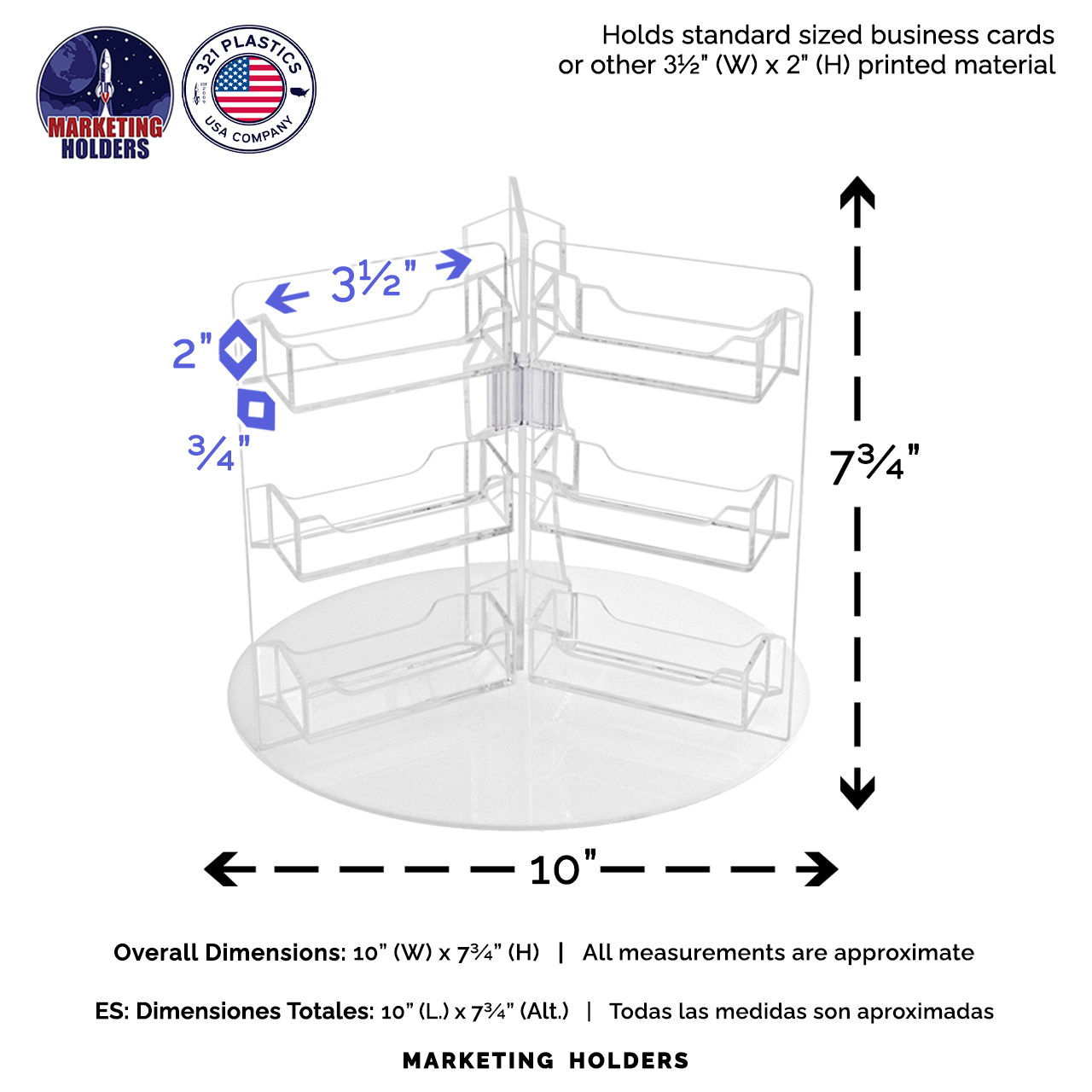 Rotating Business Card Holder 18 Pocket Display