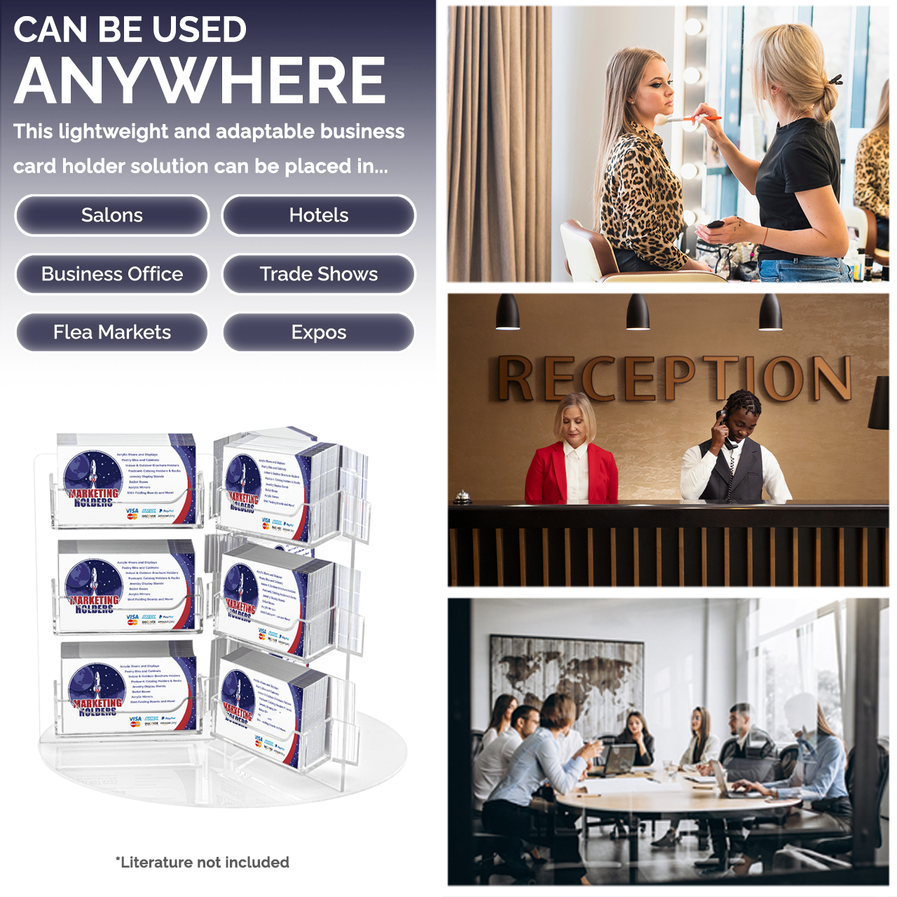 Rotating Business Card Holder 18 Pocket Display