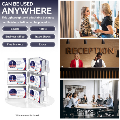 Rotating Business Card Holder 18 Pocket Display
