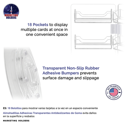 Rotating Business Card Holder 18 Pocket Display