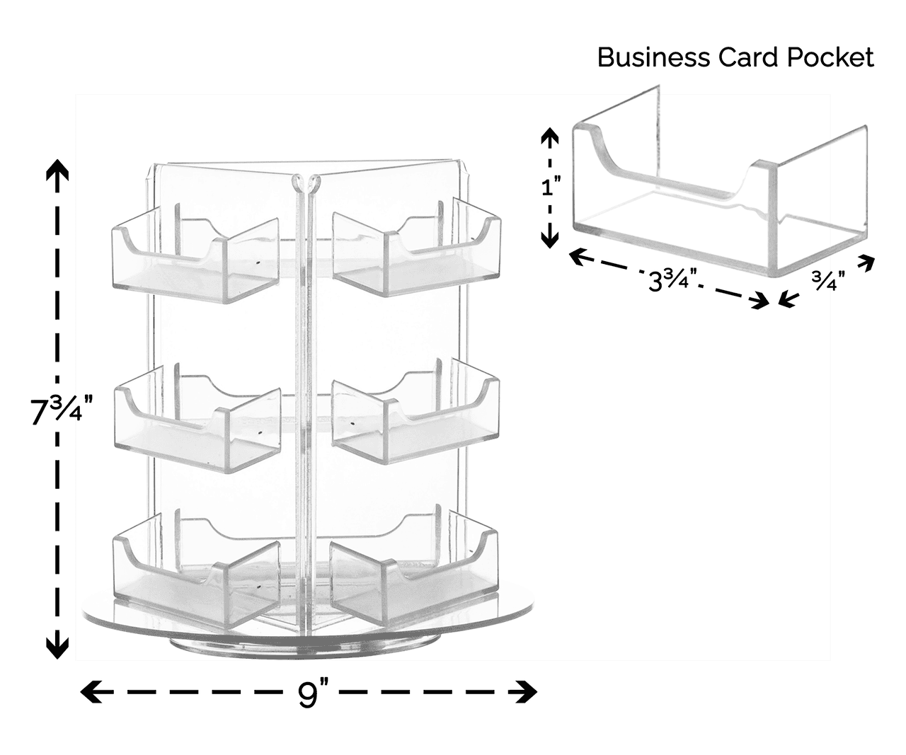 9 Pocket Spinning Business Gift Card Holder Countertop Multi Slot