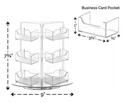 9 Pocket Spinning Business Gift Card Holder Countertop Multi Slot