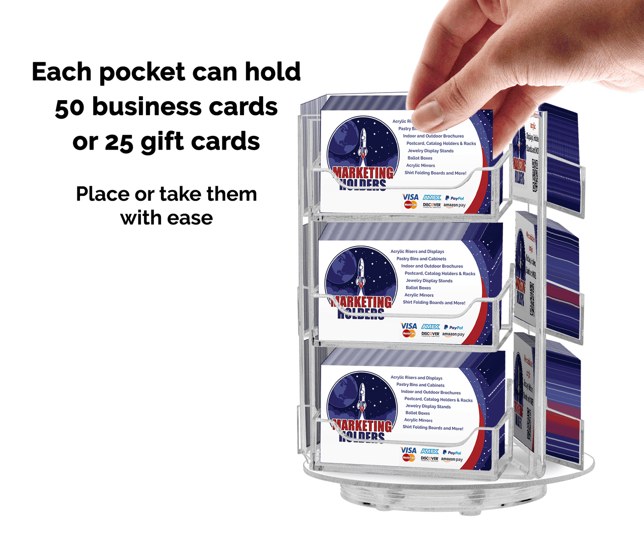 9 Pocket Spinning Business Gift Card Holder Countertop Multi Slot