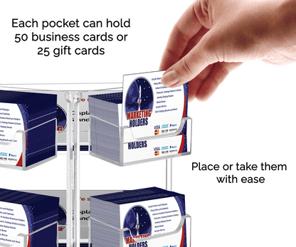 9 Pocket Spinning Business Gift Card Holder Countertop Multi Slot