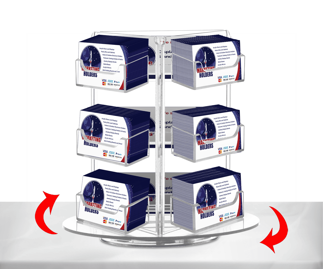 9 Pocket Spinning Business Gift Card Holder Countertop Multi Slot