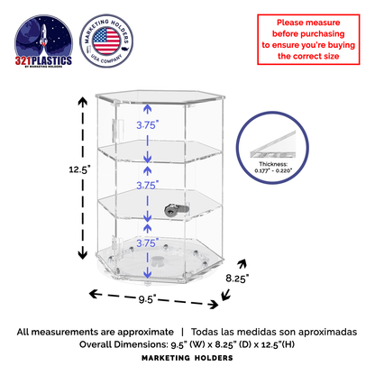 Hexagonal Display Cabinet Locking Clear Acrylic Bank