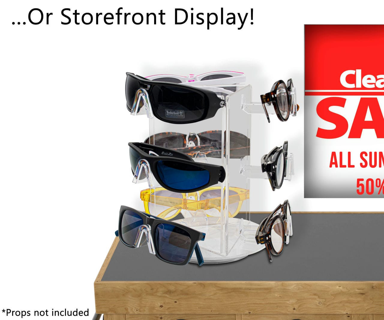 Rotating Eyewear Display Holder 9 Pair Countertop Stand