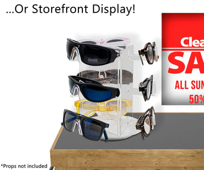 Rotating Eyewear Display Holder 9 Pair Countertop Stand