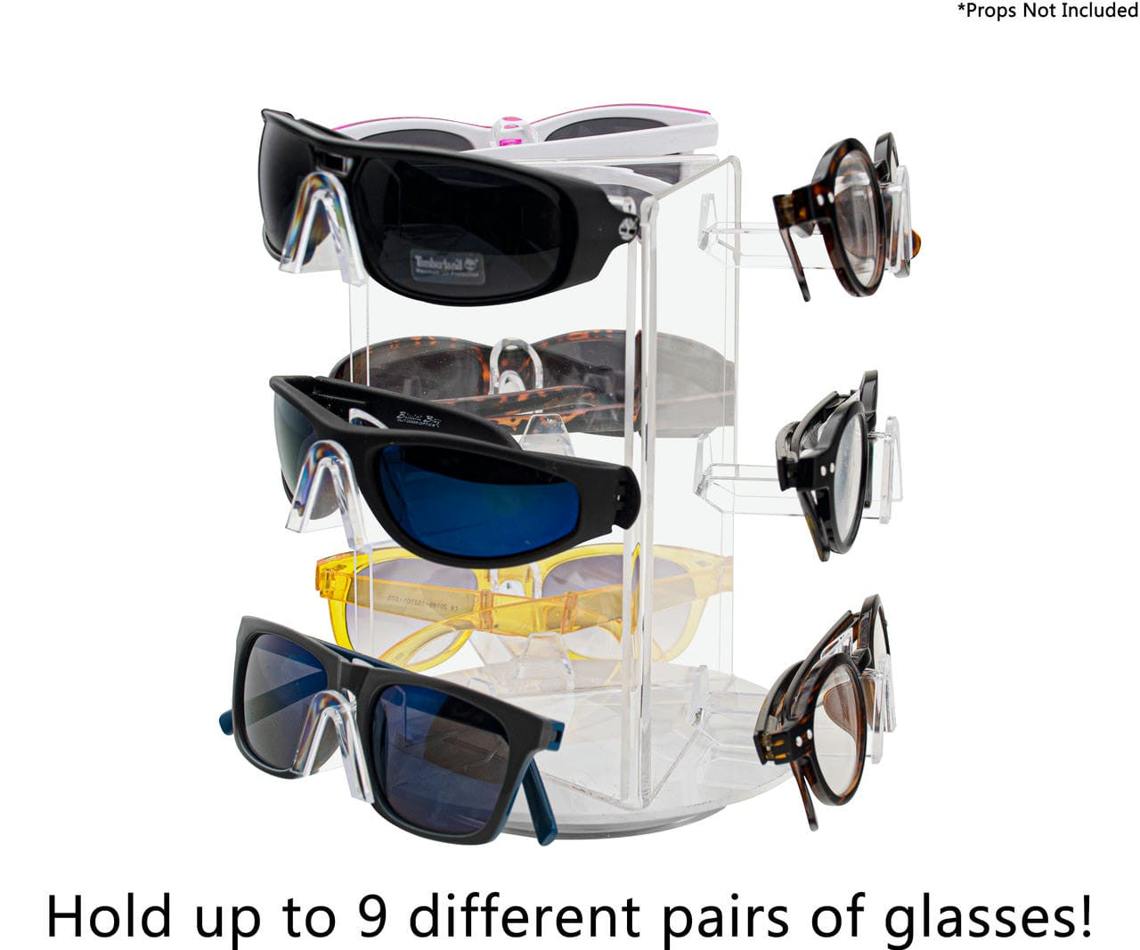 Rotating Eyewear Display Holder 9 Pair Countertop Stand