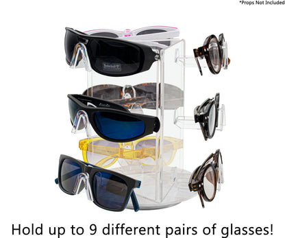 Rotating Eyewear Display Holder 9 Pair Countertop Stand