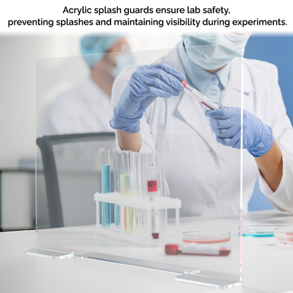 Square 19"W x 15"H Splash Guard with Feet Acrylic Sink Barrier