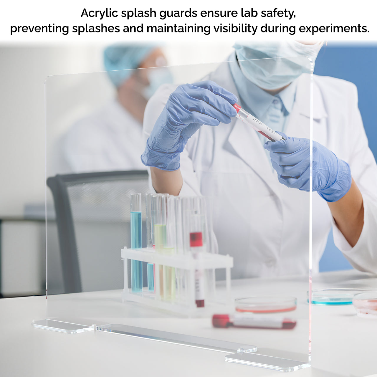 Square 19"W x 18"H Splash Guard with Feet Acrylic Sink Barrier