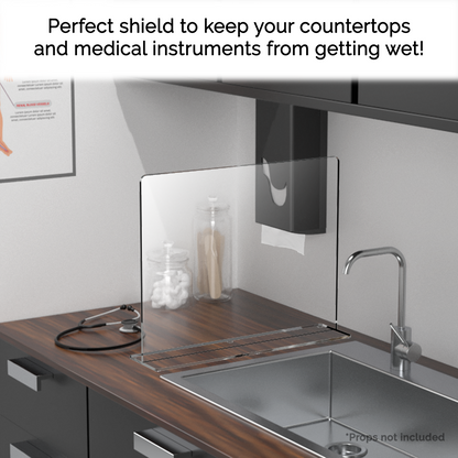 19"W x 15"H Sink Splash Guard Square Freestanding Barrier