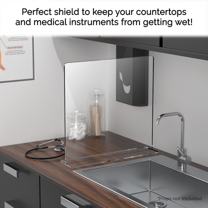 19"W x 18"H Sink Splash Guard Square Freestanding Barrier