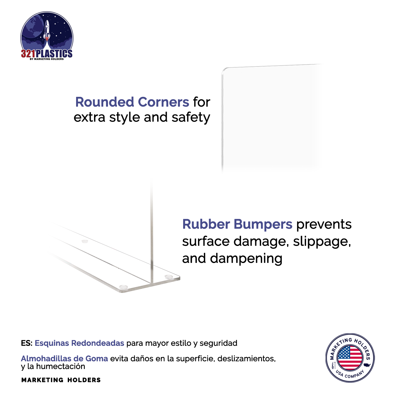 19"W x 18"H Sink Splash Guard Square Freestanding Barrier