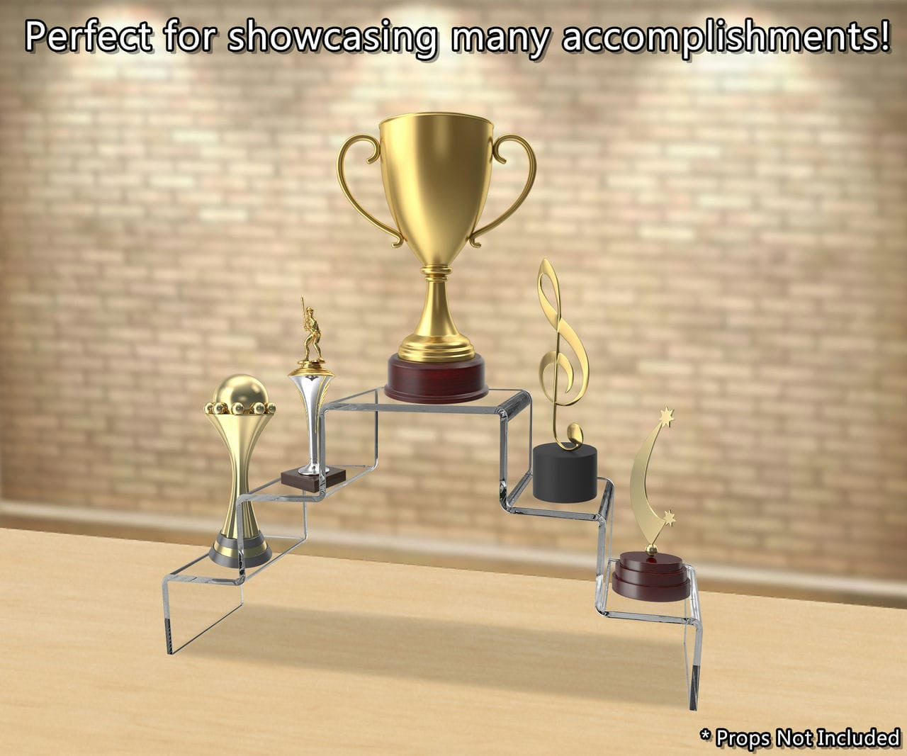 Retail Stair Riser Display Organizer Showcase 5 Tier Pedestal