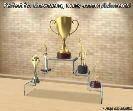 Retail Stair Riser Display Organizer Showcase 5 Tier Pedestal