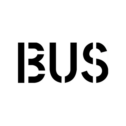 BUS Stencil with 18" Letters for Parking Lot Blacktop Marking