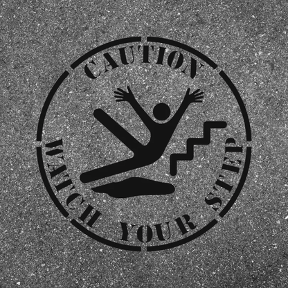 CAUTION WATCH YOUR STEP Safety Stencil 42" Symbol
