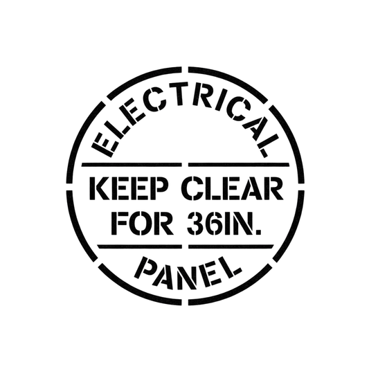 ELECTRICAL PANEL KEEP CLEAR Stencil 36" Reusable Template