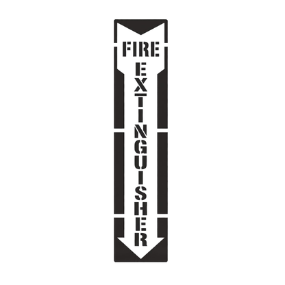 FIRE EXTINGUISHER Stencil with Letters and Arrow