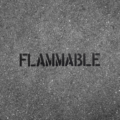 FLAMMABLE Stencil to Mark Pavement and Curbs