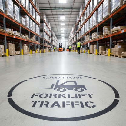 CAUTION FORKLIFT TRAFFIC Safety Stencil