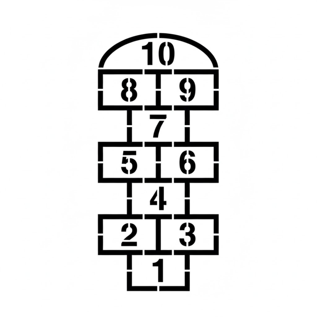 Hopscotch Stencil Template for Schools and Daycares