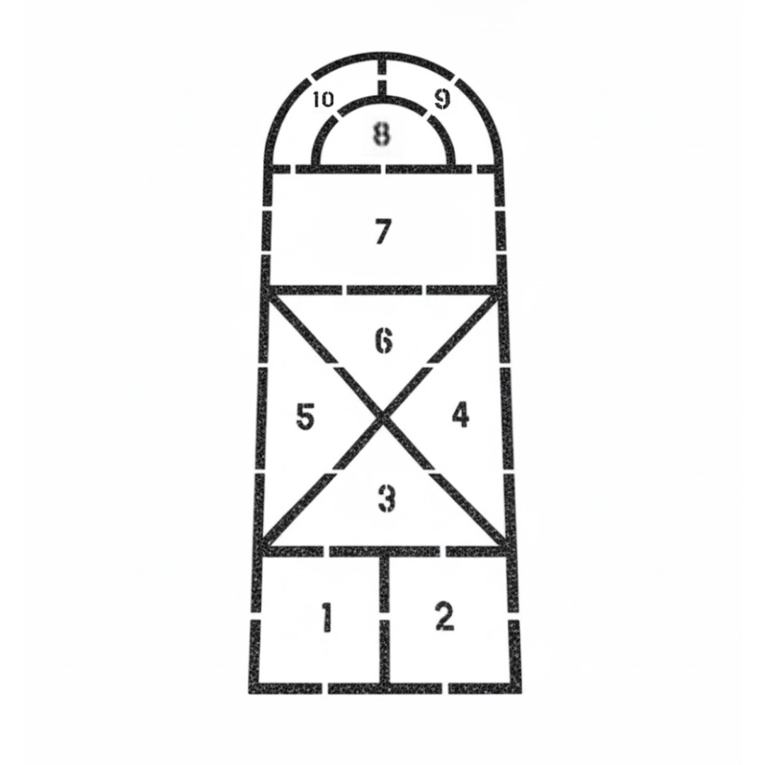 Hopscotch Stencil Template for Daycares and Schools