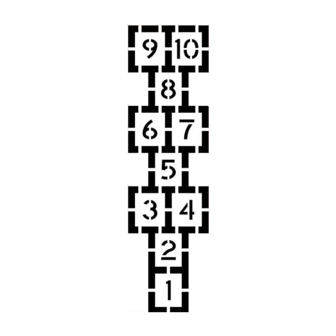 Hopscotch Stencil for Gymnasiums and Outdoor Play Areas