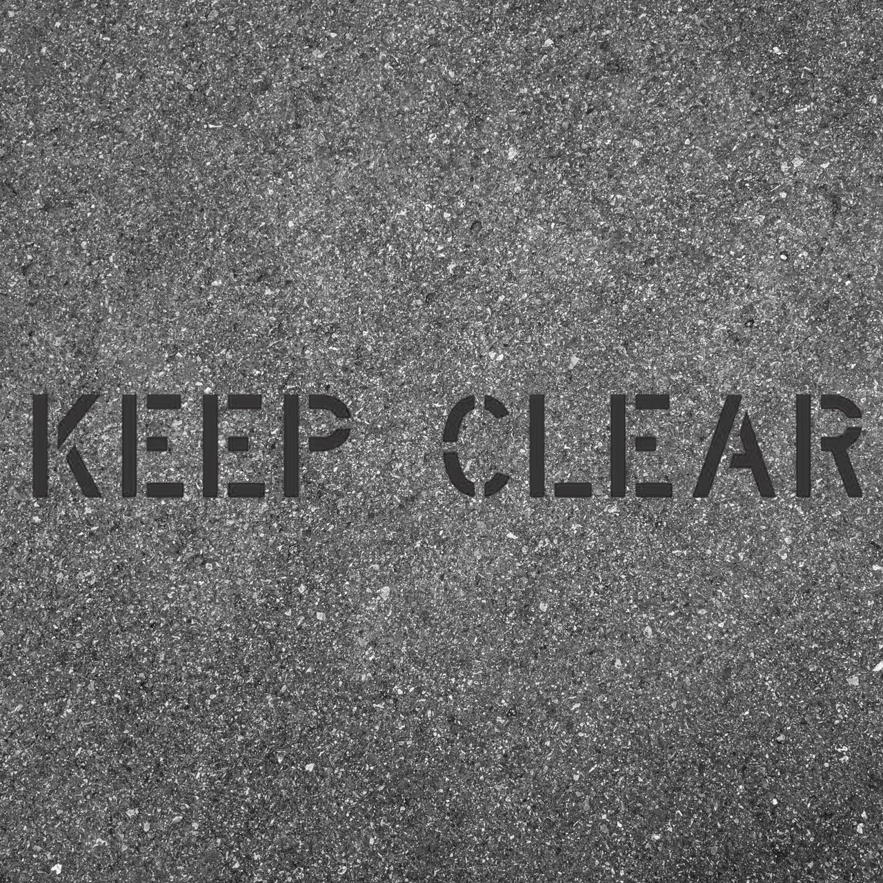KEEP CLEAR Stencil with 12" Letters for Pavement and Curbs