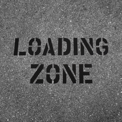LOADING ZONE Stencil with 12" Letters for Painting Blacktops