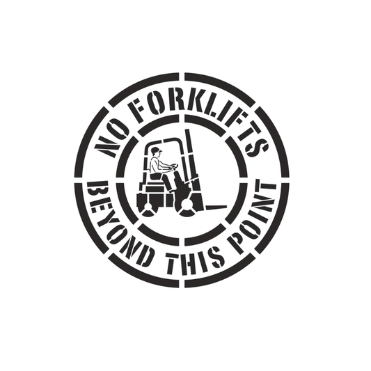 NO FORKLIFTS BEYOND THIS POINT 24" Safety Stencil