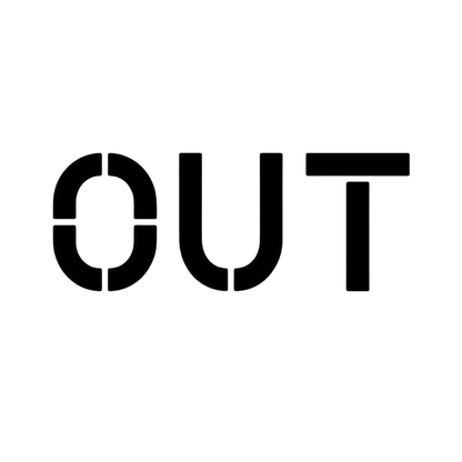 OUT Stencil with 12" Letters for Painting Blacktops