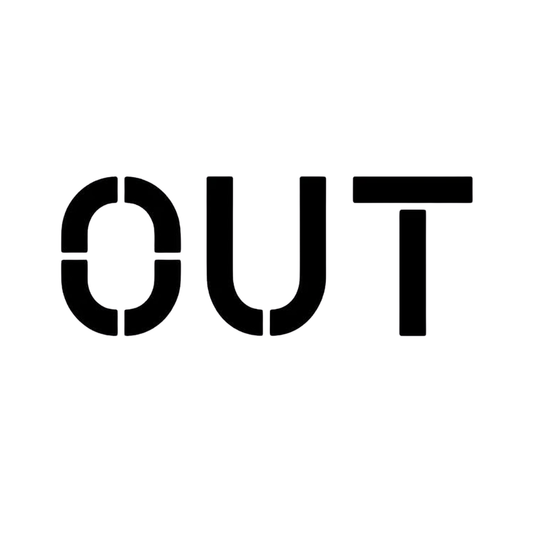 OUT Stencil with 12" Letters for Painting Blacktops