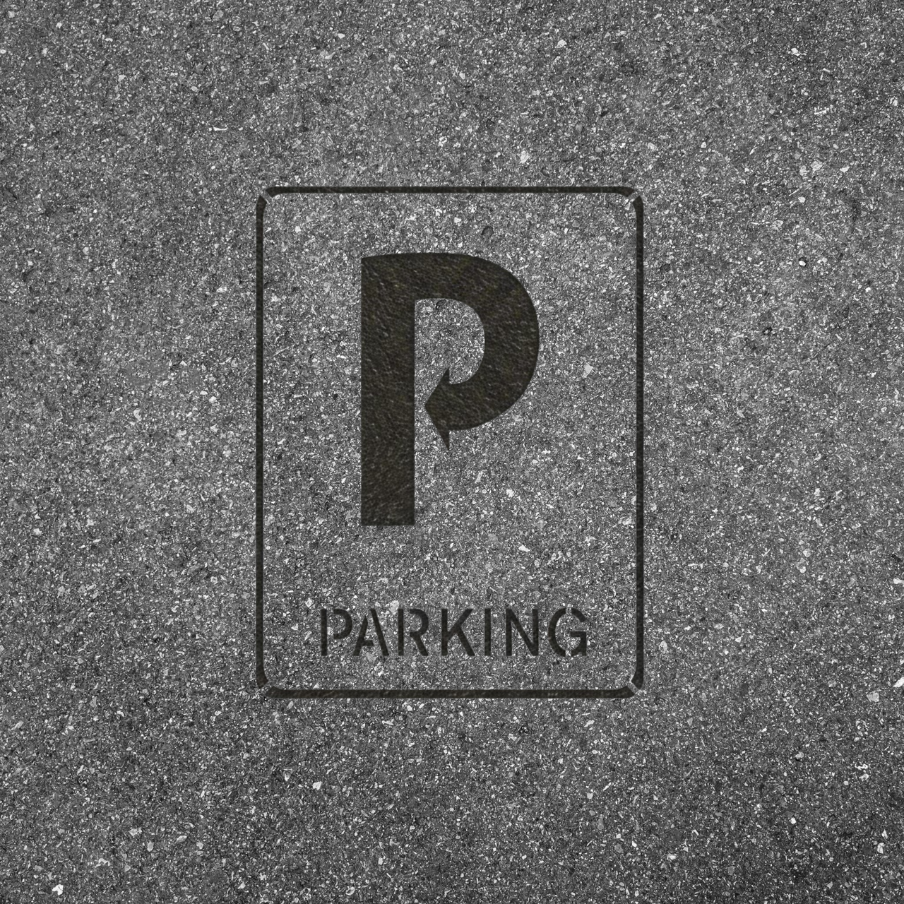 PARKING Pavement Stencil with Arrow for Lots and Garages