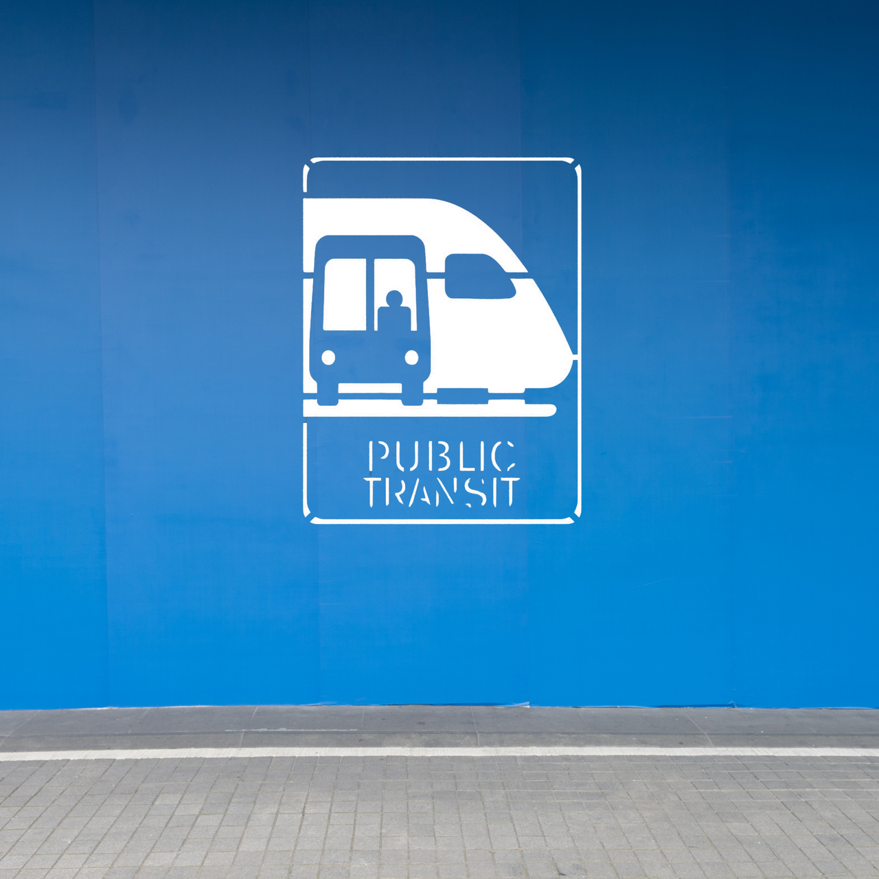 PUBLIC TRANSIT Stencil for Parking Lot and Blacktop Marking