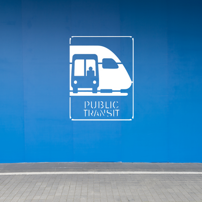 PUBLIC TRANSIT Stencil for Parking Lot and Blacktop Marking