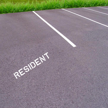 RESIDENT Stencil with 10" Letters for Parking Lots
