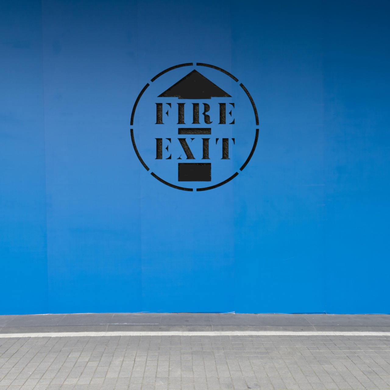FIRE EXIT Stencil with Arrow for Walls Ceilings and Floors