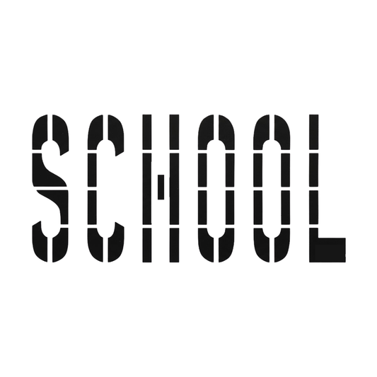SCHOOL Stencil with 48" Letters for Parking Lots and Crosswalks