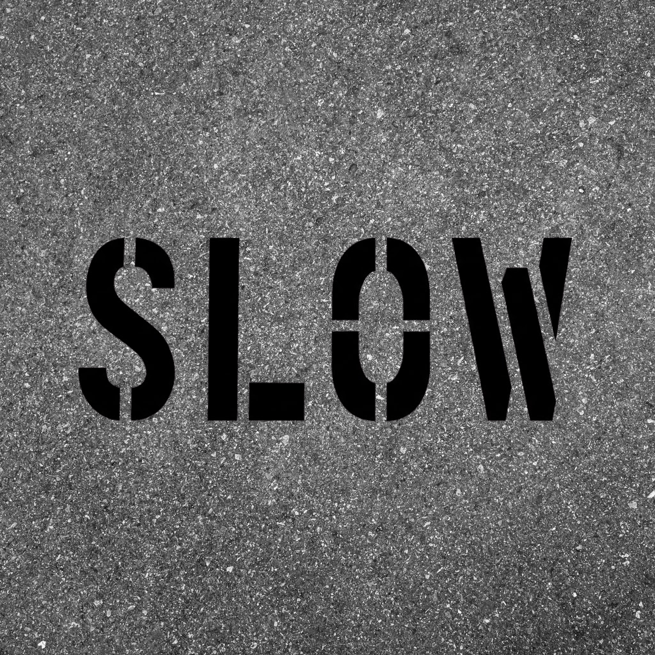 SLOW Stencil to Mark Pavement