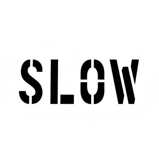SLOW Stencil to Mark Pavement