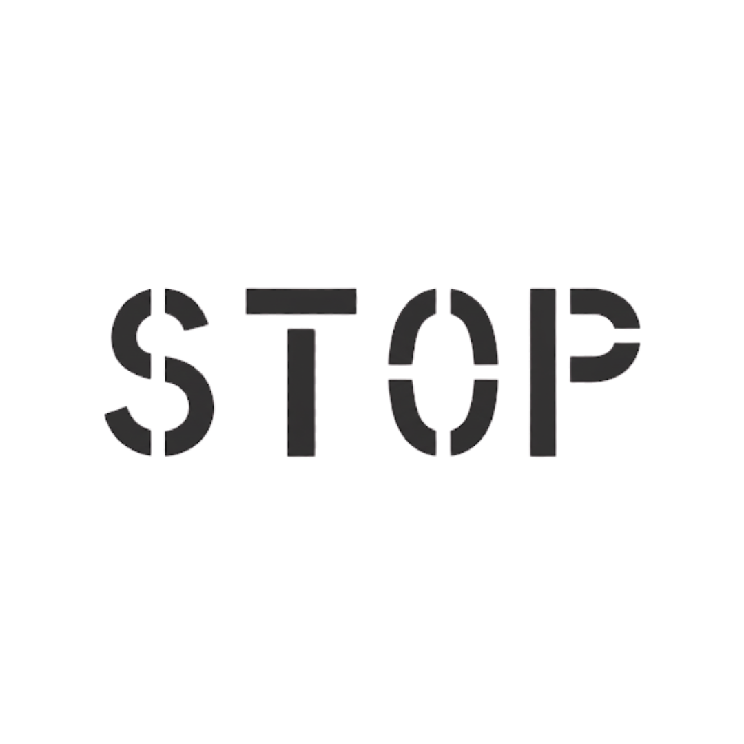 STOP Stencil Template for Road Marking